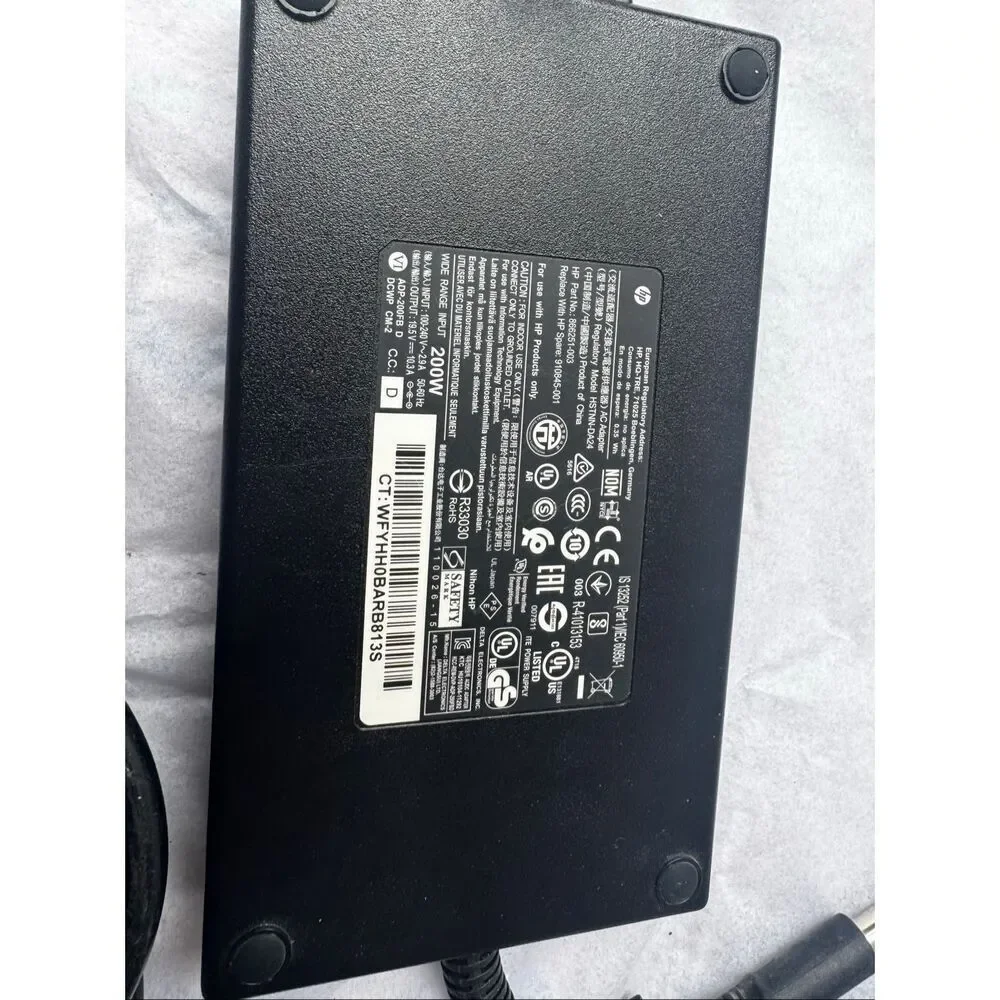 HP 200W Laptop Charger AC Adapter 19.5V 10.3A Genuine OEM